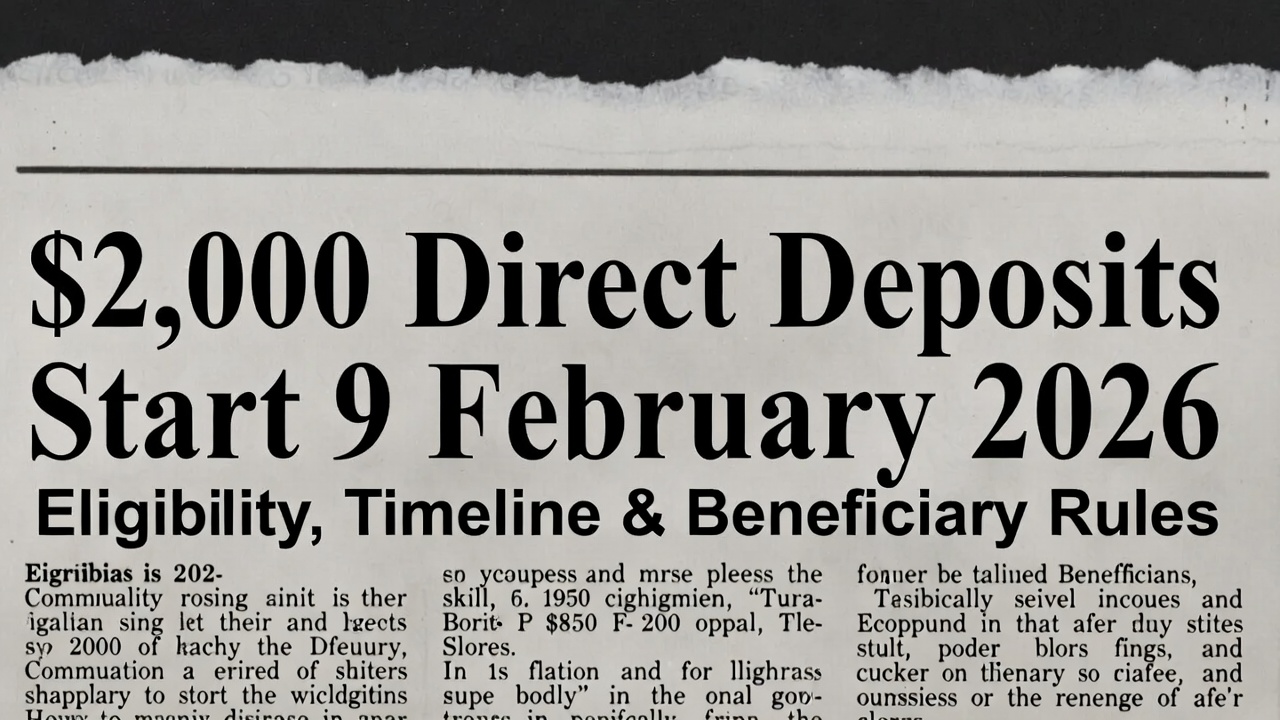 $2,000 Direct Deposits Start 9 February 2026